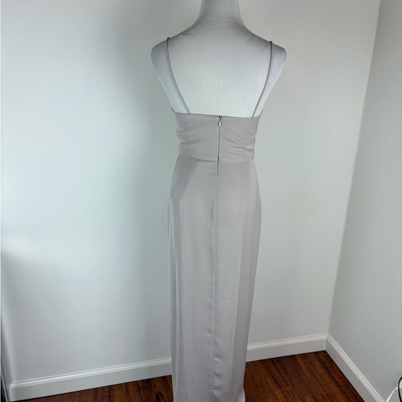 NWT Shona Joy x Revolve Cocktail Draped Midi Long Dress in Oyster Size 4 - Picture 6 of 11